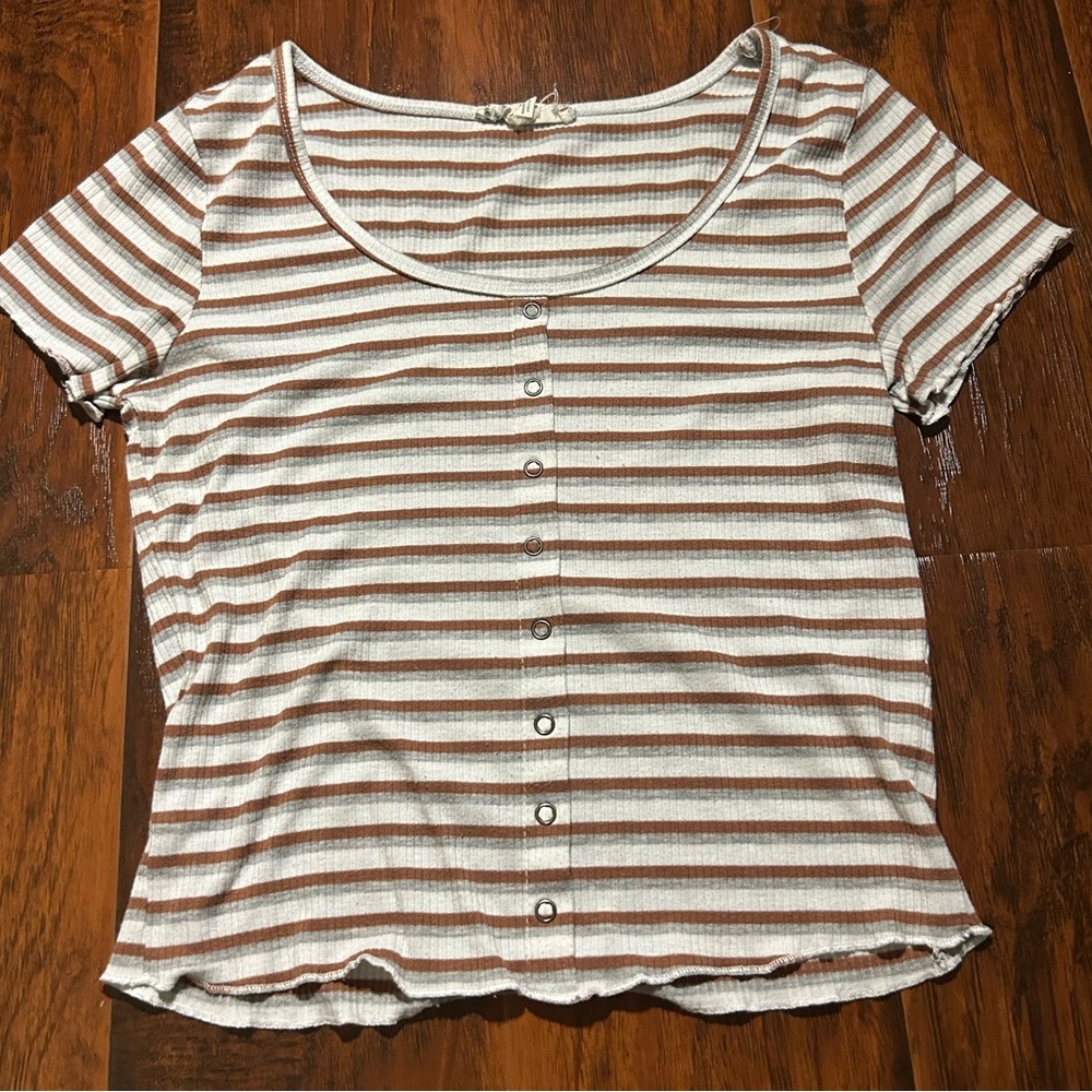 Striped Cropped Shirt